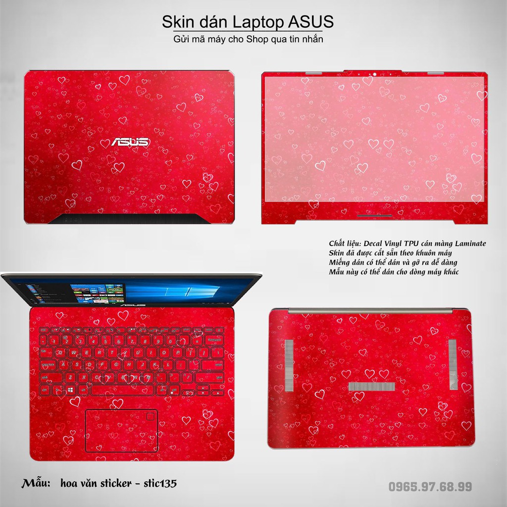 Skin dán Laptop Asus in hình Hoa văn sticker _nhiều mẫu 22 (inbox mã máy cho Shop)