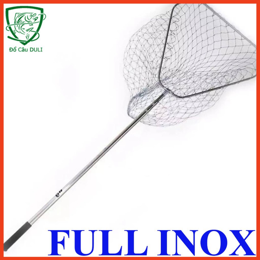 Vợt vớt Cá Inox Vành Tam giác đủ size, Chất liệu inox siêu bền KK-17