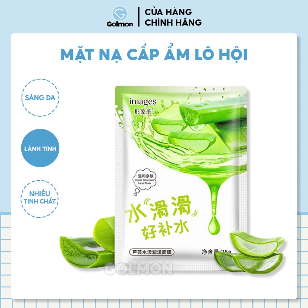 Mặt nạ Lô Hội cấp ẩm da mask Nha Đam dưỡng trắng thải độc làm mờ vết thâm mụn Golmon