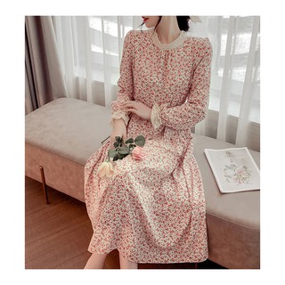 Đầm hoa nhí voan lụa hàn phối ren vitage