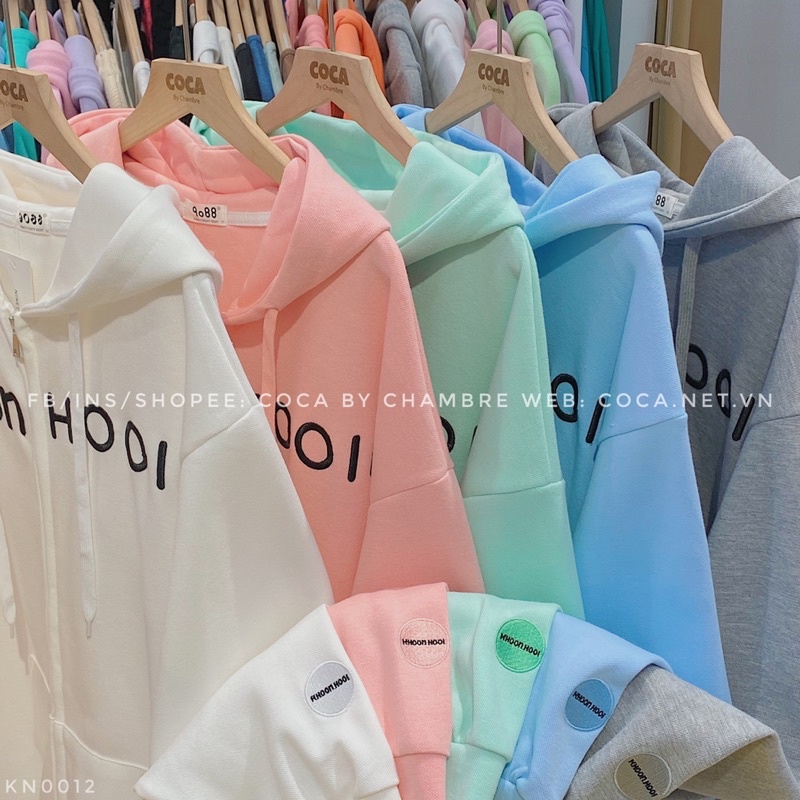 [KN0012]🍭 Áo khoác HOODIE ZIP nỉ hạt thêu KHOON HOODIE form oversize (Có sẵn/ảnh thật)