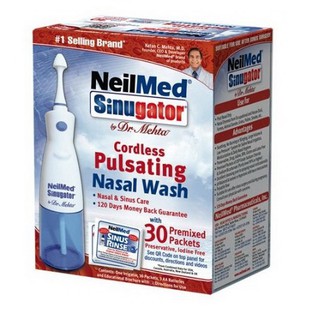 Máy rửa mũi NeilMed Sinugator 30 gói muối dùng pin