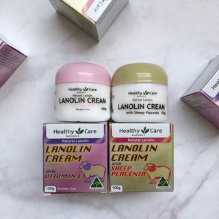 Kem cừu Úc Lanolin Cream 100g Healthy care chính hãng whith sheep Placenta ( nắp xám), with vitamin E (nắp hồng)