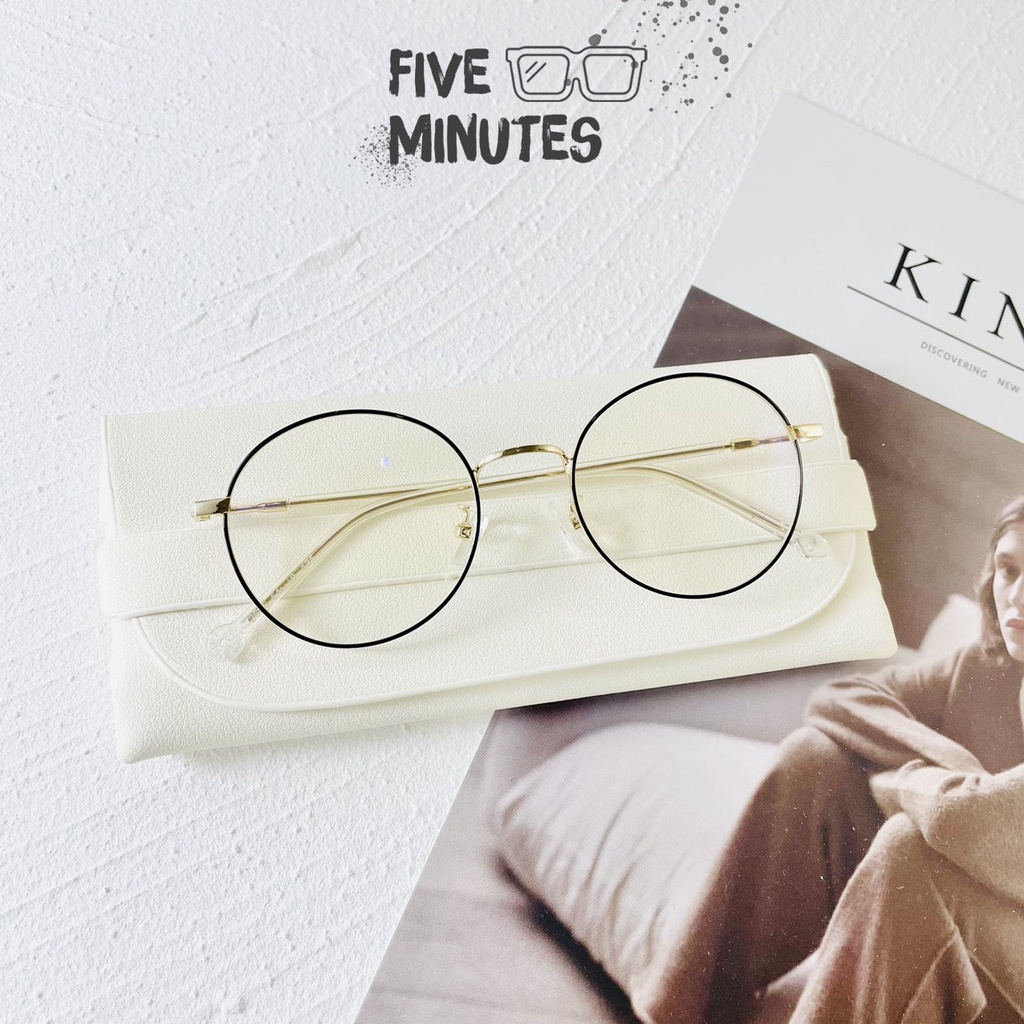 Gọng kính cận nữ , chất liệu kim loại tròn mảnh nhẹ 2626 Fiveminutes Unisex Nam nữ