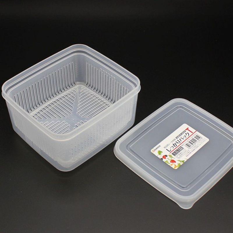 Hộp nhựa đựng thực phẩm 2 lớp ,nắp dẻo cực kín 1,1L Nakaya
