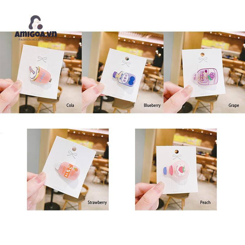 ✨✨Kẹp tóc mỏ vịt hình đồ uống dễ thương cho bé gái