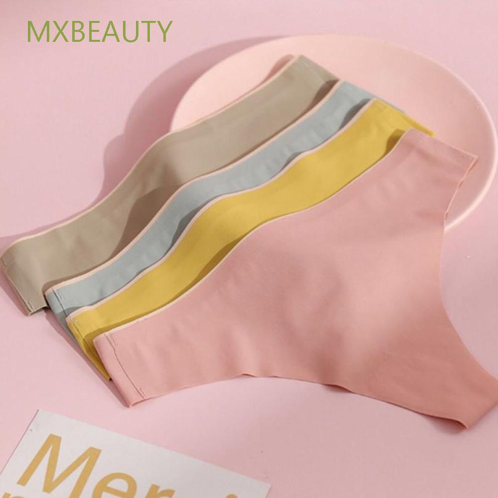 Mxbeauty Quần Lót Lọt Khe Bằng Lụa Satin Màu Trơn Không Đường May Gợi Cảm Cho Nữ