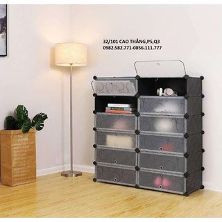 Tủ giày dép lắp ghép 12 ô đa năng tiện dụng thông minh