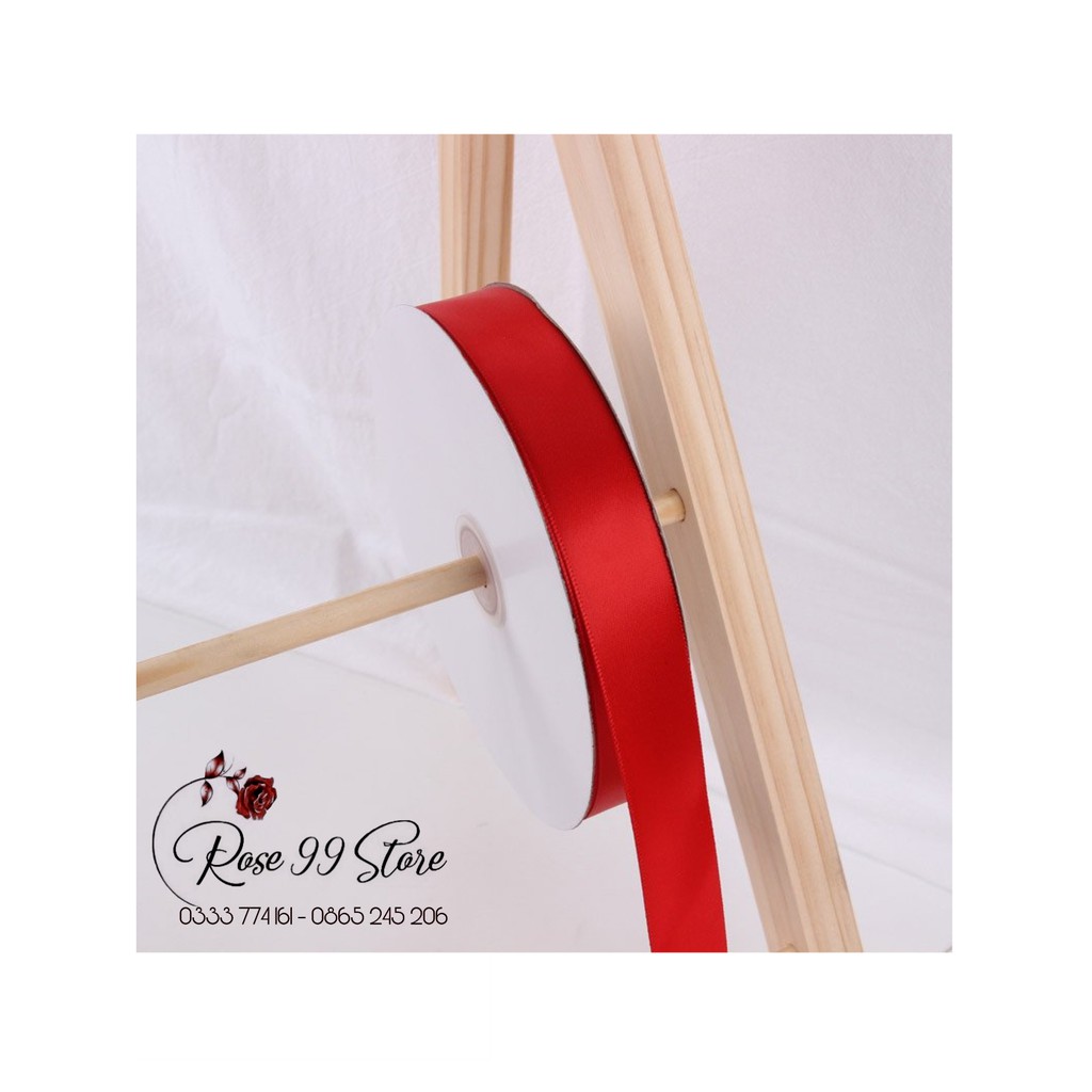 Ruy băng lụa cối 2,5cm chất dày cuộn 100Y