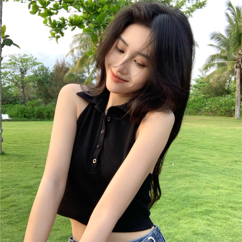 [Kèm Video SP] Áo Ba Lỗ Nữ Thun Tăm Cổ Polo Dáng Croptop Nữ Cao Cấp Cá Tính Thời Trang Trẻ Trung Sugal TOP NU SG 032V3