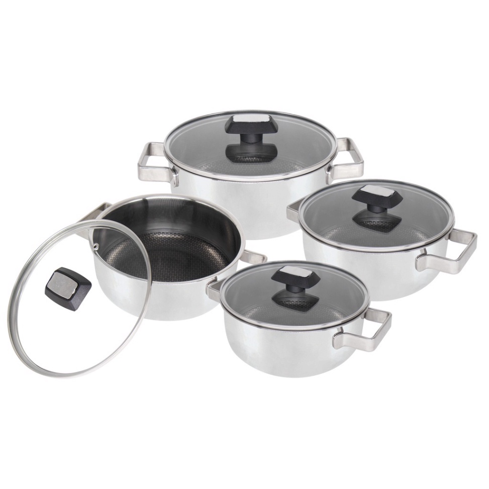 Nồi Black Cube inox 3 lớp nắp kính chống dính Kims Cook