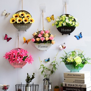 combo 3 giỏ hoa chữ home kèm đèn led