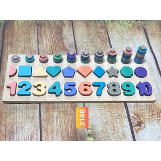 Bộ đồ chơi gỗ câu cá logic 6in1
