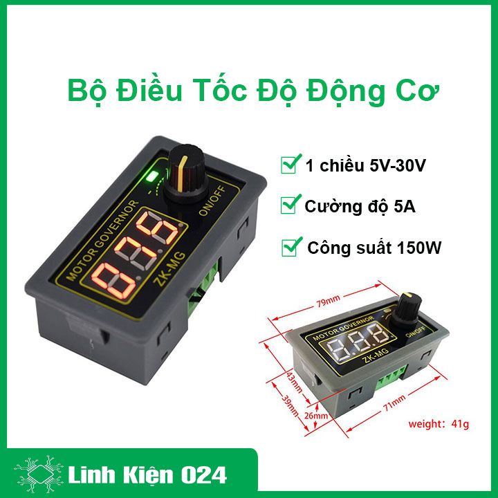 Bộ điều khiển tốc độ động cơ DC PWM ZK-MG 150W 5-30VDC