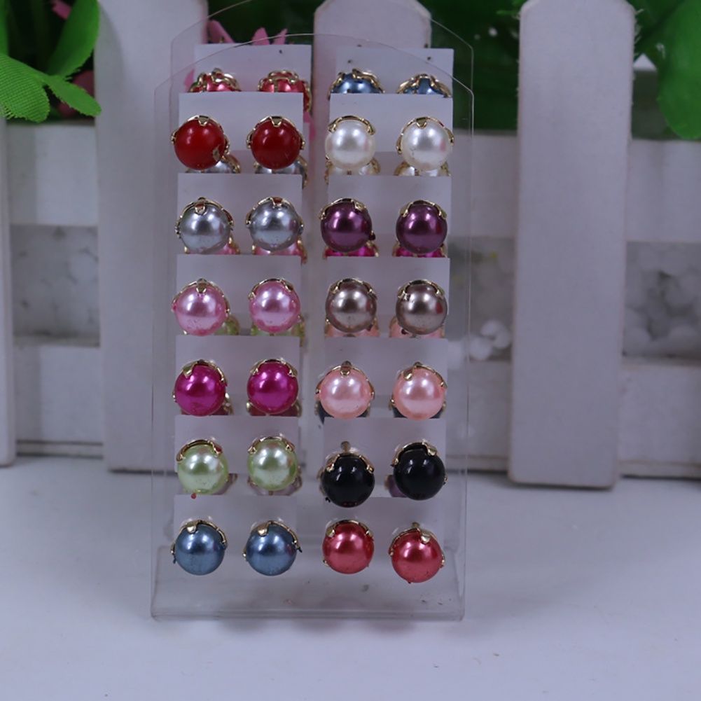 Set 12 Đôi Bông Tai Ngọc Trai Giả Thanh Lịch Cho Nữ