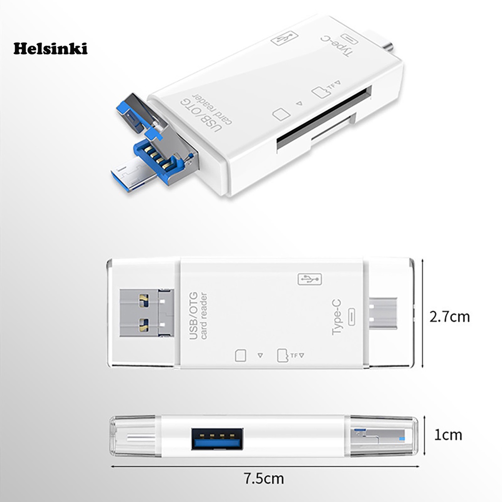 Đầu Đọc Thẻ Nhớ TF-SD OTG USB 3.0 6 Trong 1 Cho Điện Thoại