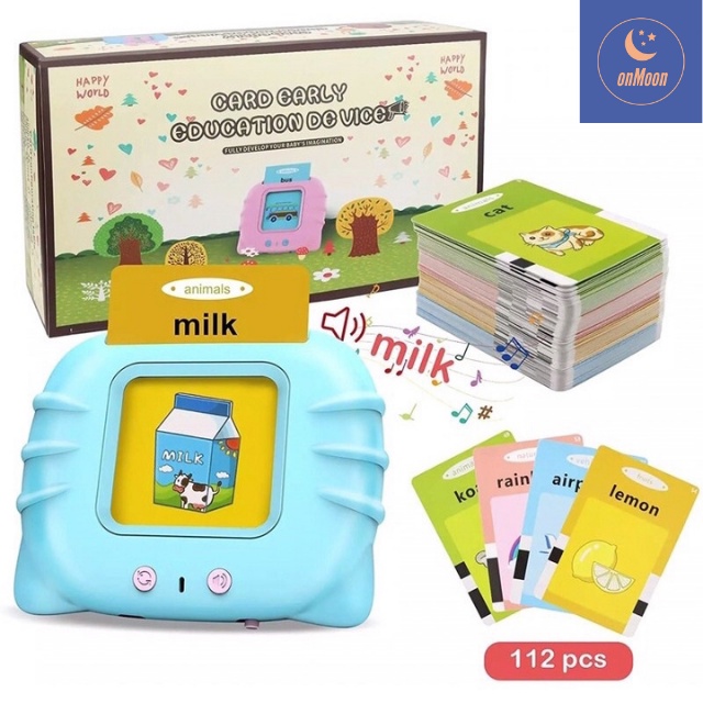 Máy đọc thẻ flashcard tiếng anh hình con mèo phát âm chuẩn, máy đọc từ vựng tiếng anh 224 từ giáo dục sớm Montessori