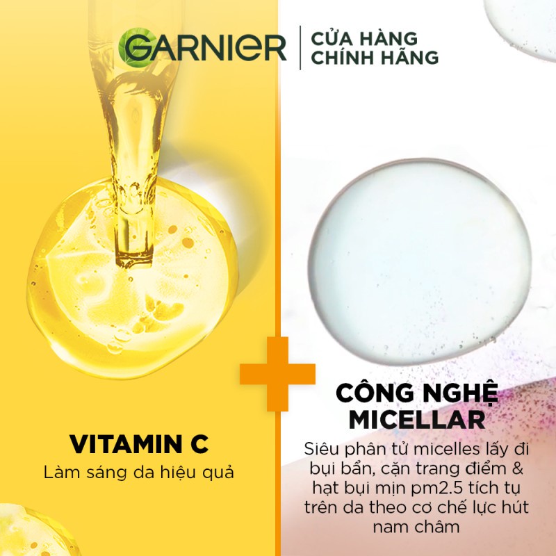 Nước làm sạch và tẩy trang dưỡng sáng da Garnier Micellar Water Vitamin C 400ml