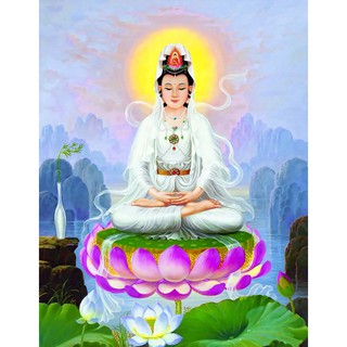 Tranh đính đá 5D , Tranh Quan thế âm bồ tát đính full đá