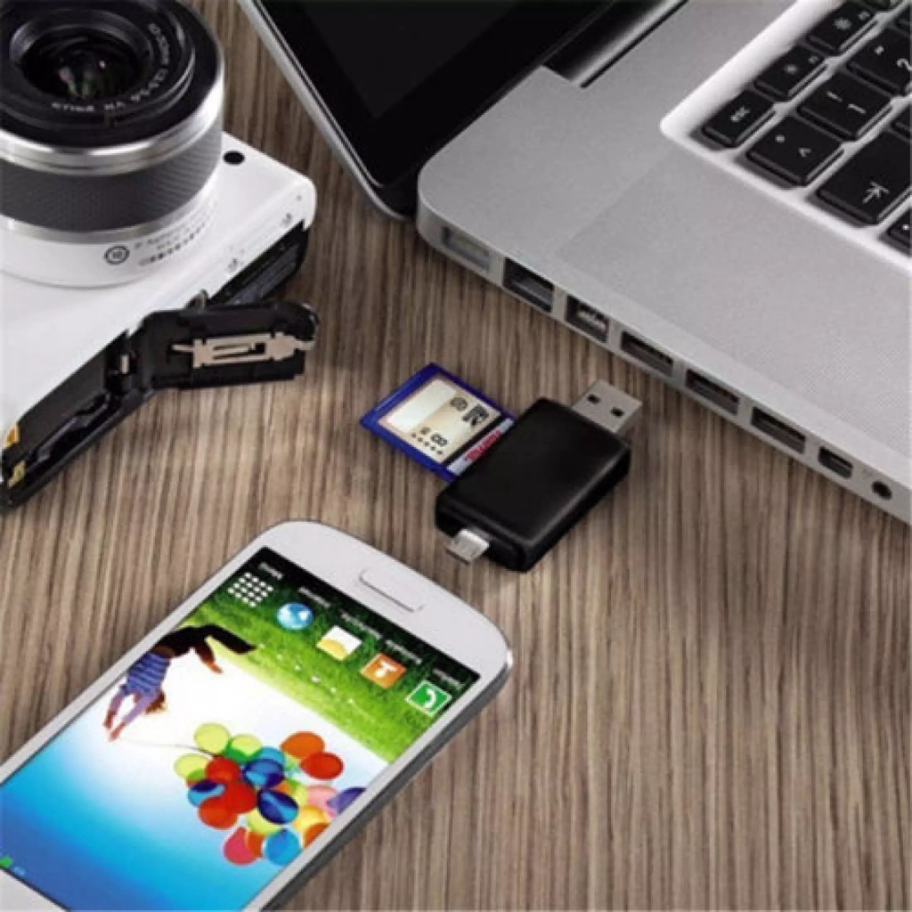 Đầu đọc thẻ Micro SD/SD chuyển đổi từ Micro USB OTG sang USB 2.0