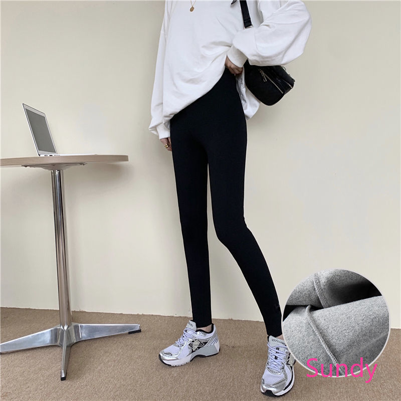 Quần Legging Vải Nhung Mỏng Ấm Áp Thời Trang Cho Nữ