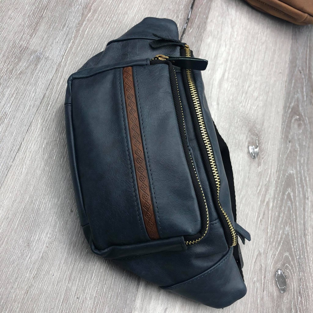 Túi bao tử, túi đeo chéo thời trang da bò thật 6 màu sắc 2020