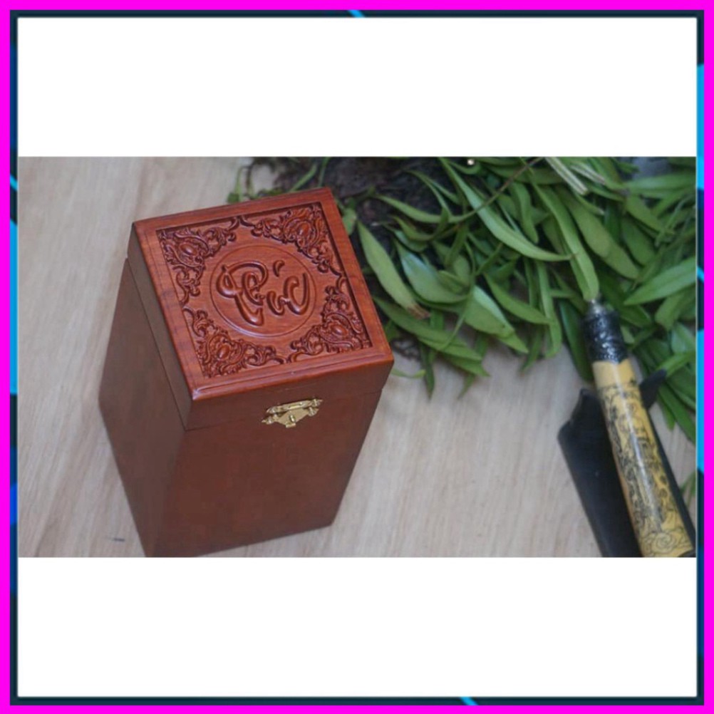 HỘP CHÈ VUÔNG CHẠM CHỮ PHÚC - HÀNG CHUẨN HÌNH CHUẨN