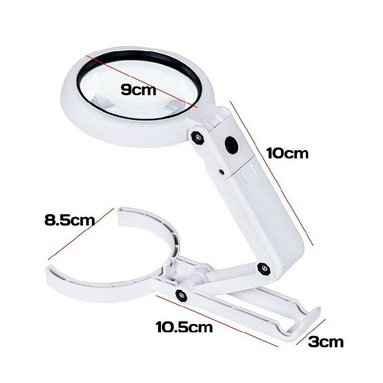 5 / 11X Magnifying Glass With 8 LED Light Magnifier Foldable Stand Table Lamp