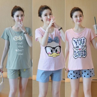 Set bộ bầu mặc nhà cotton co dãn