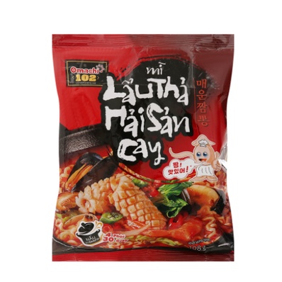 Mì Lẩu Thả Hải Sản Cay Omachi 102 Gói 108g