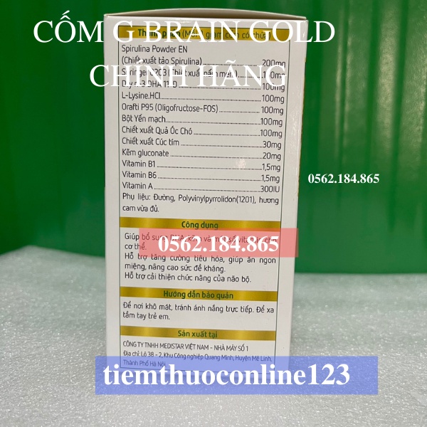 Cốm Trí Não G-brain Gold  Hỗ Trợ Phát Triển Trí Não Cho Bé Chính Hãng