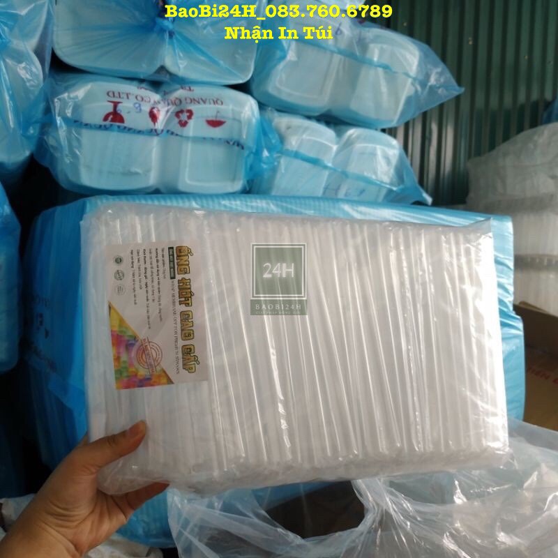 📞 0,5KG - 1KG 💥 ỐNG HÚT TRÀ SỮA 💥Ống hút trân châu mầu trắng, có màng bọc từng chiếc