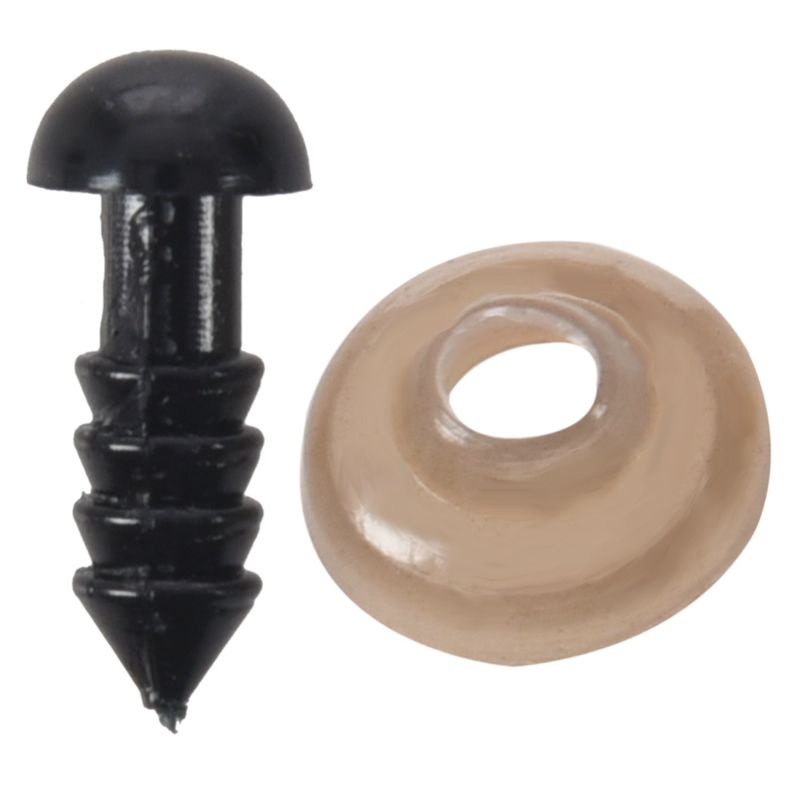 Set 100 Vòng Đệm Bằng Nhựa Màu Đen Kích Thước 6mm Cho Mắt Thú Nhồi Bông / Teddy