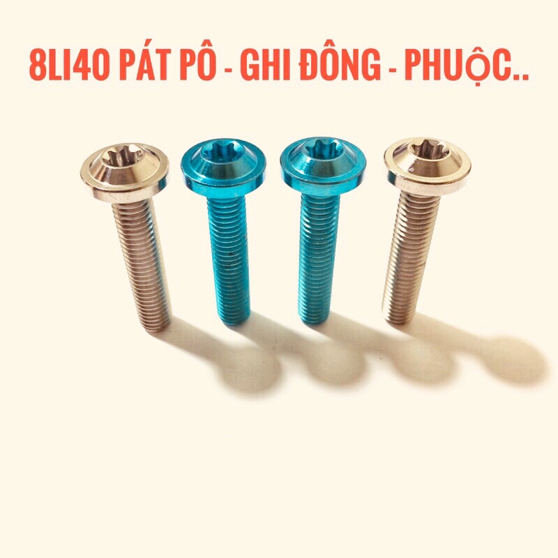 Ốc titan 8li40 pát pô ghi đông ốc phuộc các loại xe