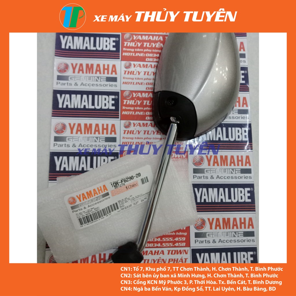Cặp Gương trái phải màu bạc Nozza Grande chính hãng Yamaha