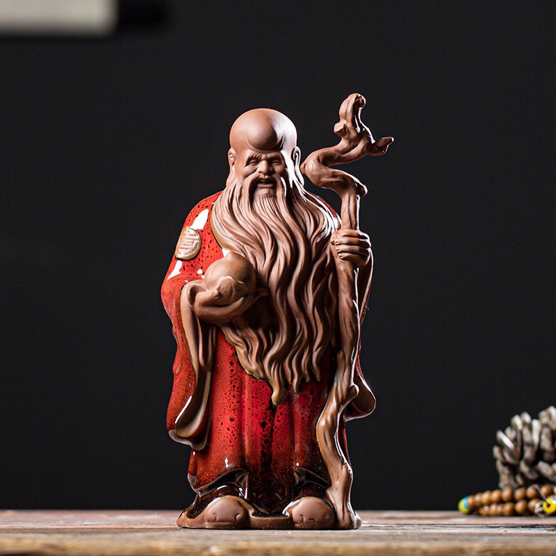 Tượng Tam đa Phúc Lộc Thọ cỡ lớn gốm tử sa - mang lại tài lộc, phúc đức cho gia chủ- quà tặng ý nghĩa