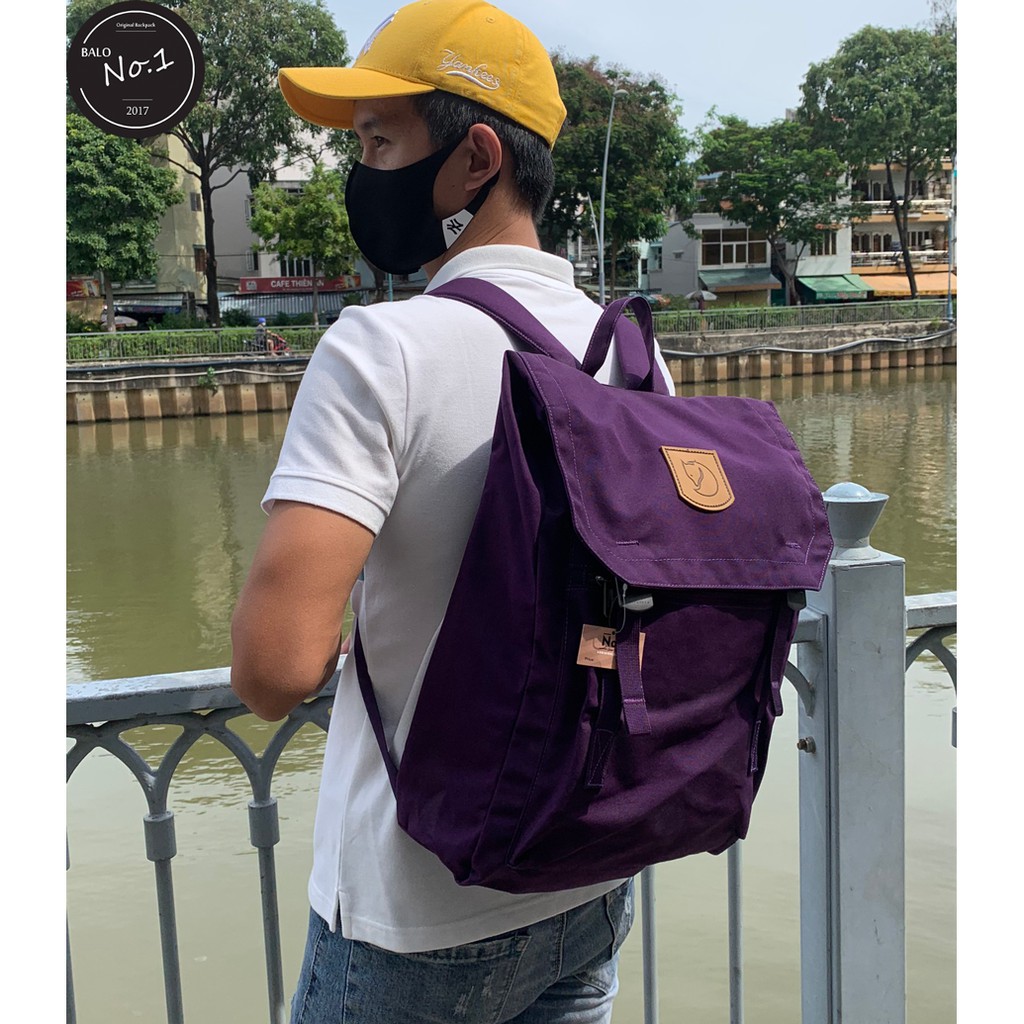 [Tặng kèm vớ] Balo Thời Trang Unisex  FREESHIP Balo Thời Trang Foldsack No. 1 - Purple - Hình Thật