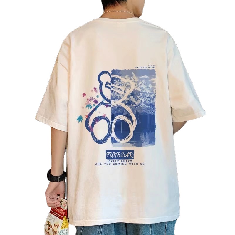 Áo Thun Dáng Rộng In Chữ Phong Cách Hàn Quốc Thời Trang Mùa Hè Cho Nam Và Nữ [M-8XL]