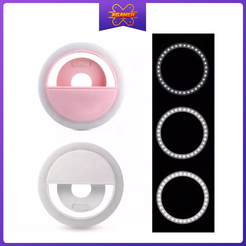 [Ready Stock] Xgamer Beauty Flash Selfie Lights Portable Selfie LED Three Tiers Dimmable Ring Light Mobile Phone Light For Smartphone