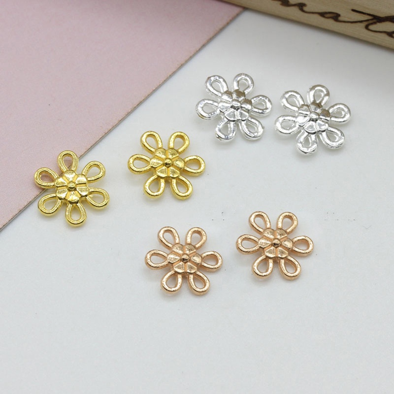 5 phiến hoa đúc 6 cánh 10mm nguyên liệu làm trâm làm trang sức cổ trang cosplay cổ phục có màu KC