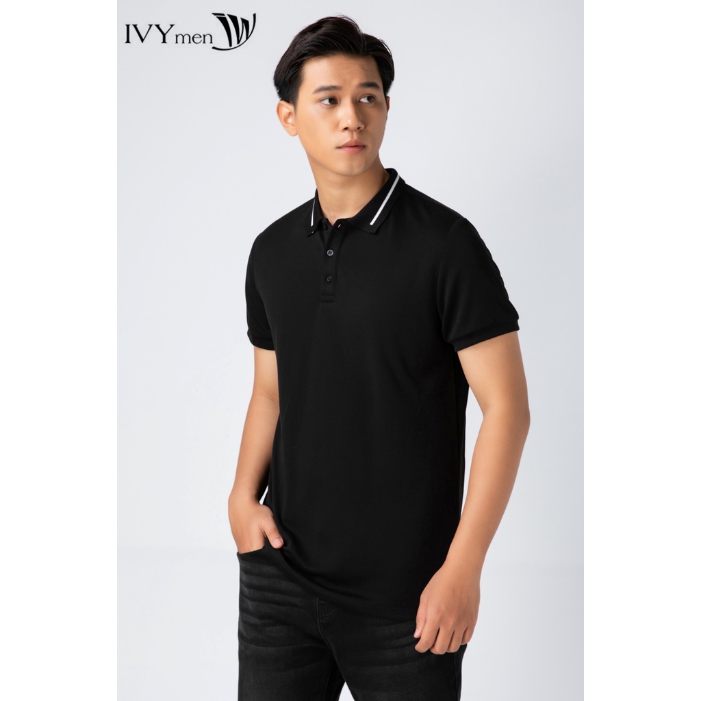 [NHẬP WABRTL5 GIẢM 10% TỐI ĐA 50K ĐH 250K ]Áo polo nam màu đen IVY moda MS 57E3047