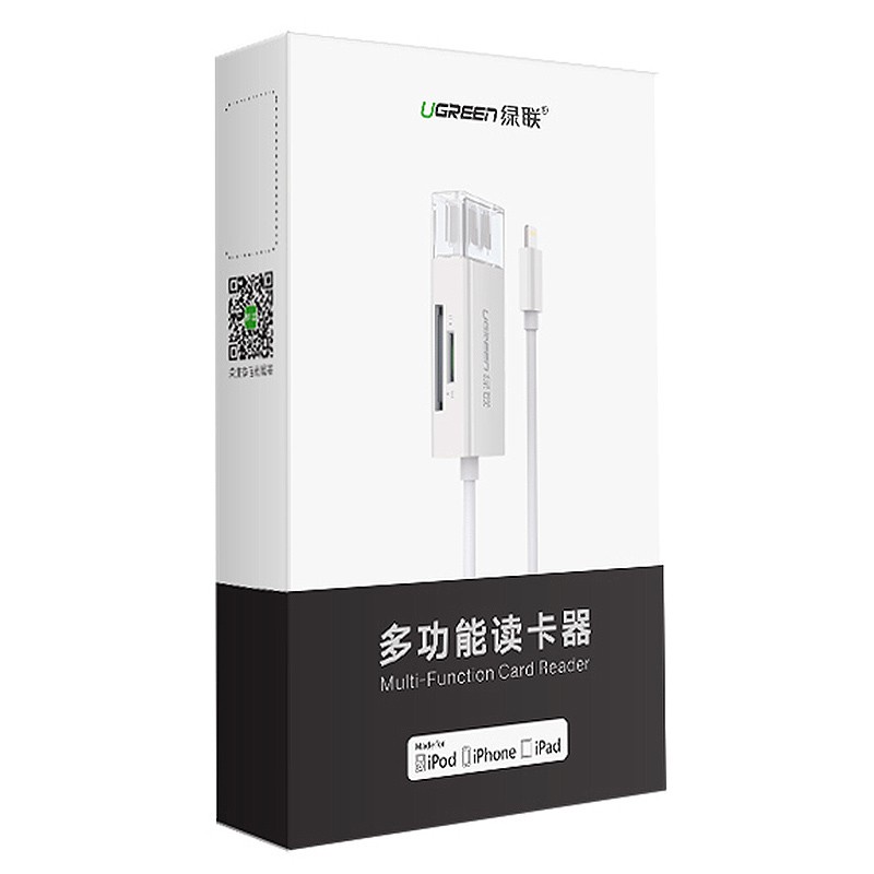 Đầu đọc thẻ nhớ cho iPhone/iPad 2 trong 1 TF/SD chính hãng Ugreen US227 30612 - Bảo hành 18 tháng