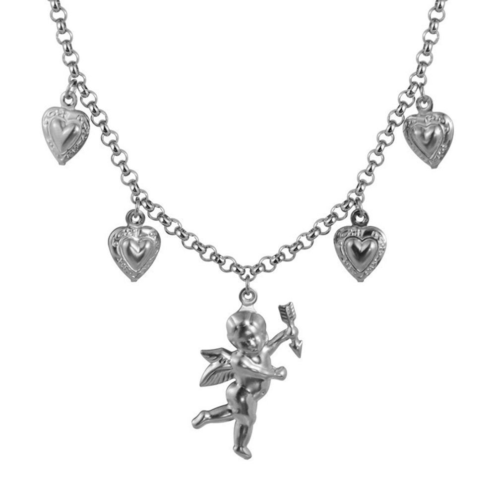 vòng cổ Mặt Hình Thần Tình Yêu Cupid Phong Cách Retro