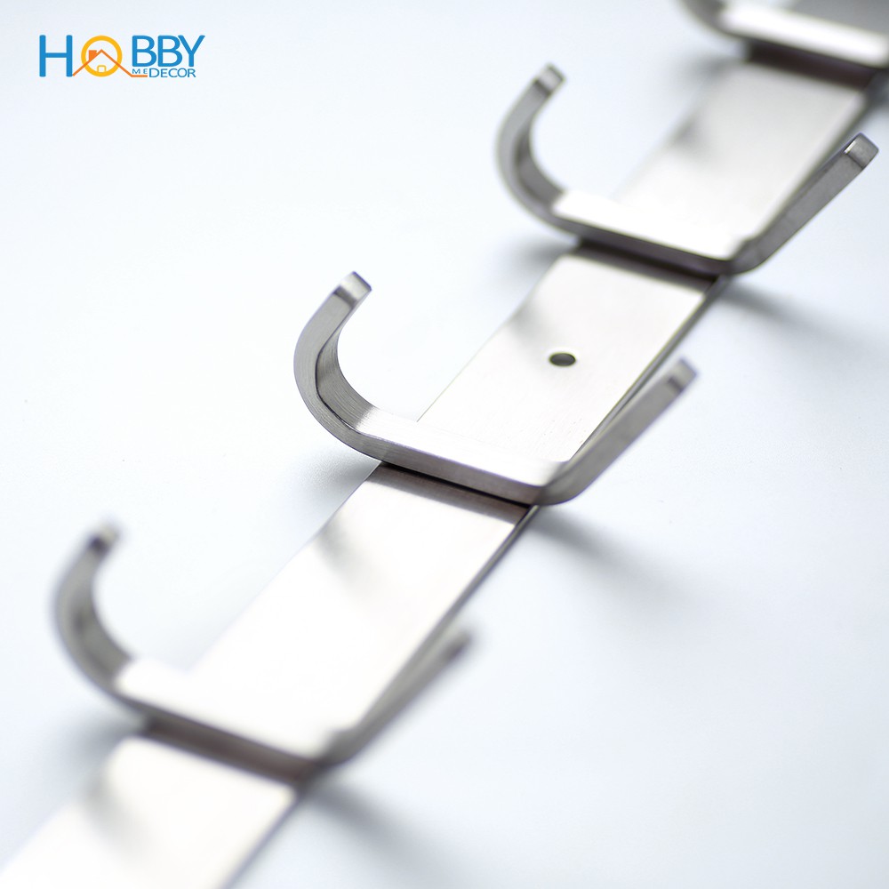 Thanh treo đồ 8 chấu HOBBY Home Decor 8TV137 Inox 304 không rỉ sét - loại khoan tường