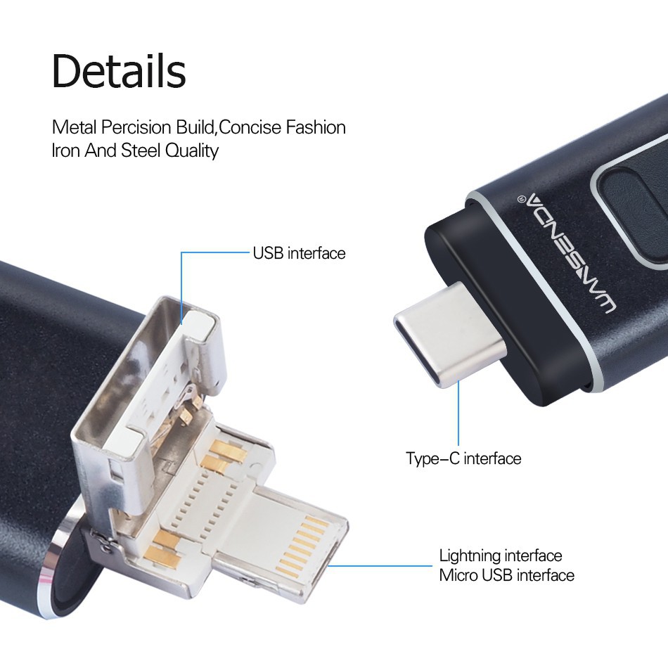 USB 4 trong 1 cho iPhone / Android / Type-C