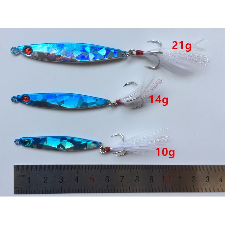 Mồi giả câu cá 10g 14g 21g bằng kim loại 5 màu
