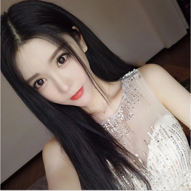 Tóc Giả Thẳng Dài Màu Đỏ