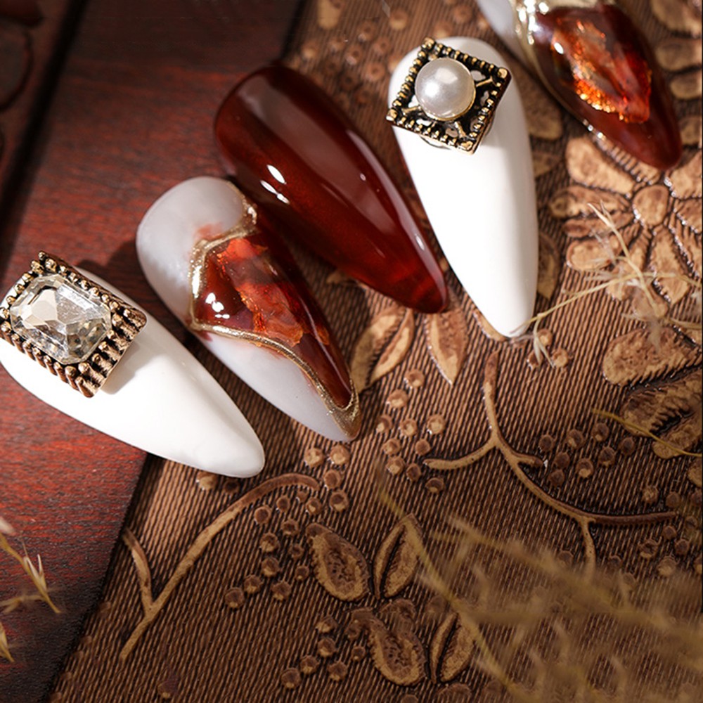 Hạt Charms Phụ Kiện Trang Trí Móng Tay Phong Cách Vintage