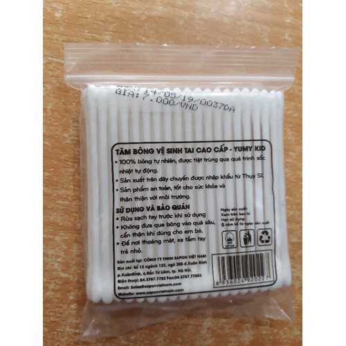 2 gói YUMY KID tăm bông cao cấp cho bé gói 100 cái