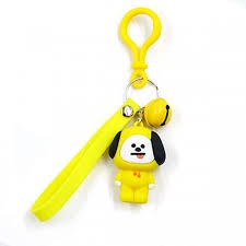 Móc chìa khóa hình nhân vật hình Kpop BTS BT21 hiệu ứng 3D đáng yêu bằng silicon.